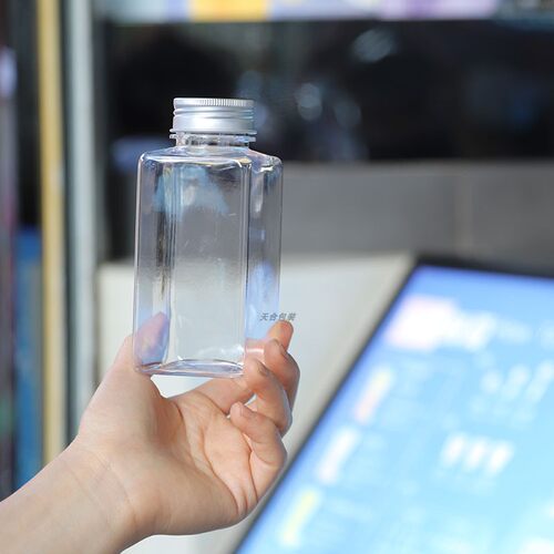 300ml 400ml 500ml铝盖塑料方瓶奶茶饮料果汁瓶一次性外卖酵素用 - 图2