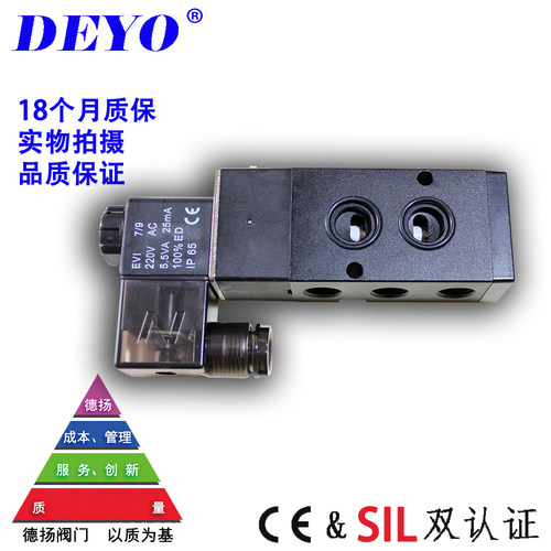 4M210/4M310板式电磁阀,防爆隔爆进口线圈,两位五通DC24/110/220V - 图2