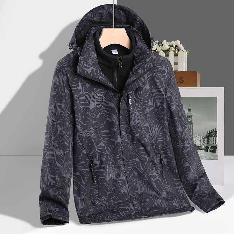户外三合一冲锋衣女春秋薄款情侣防风外套可拆卸防水进藏登山服男 - 图2