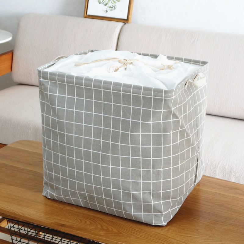 超大号家用可折叠抽绳束口收口衣服被子袋方形脏衣篮收纳箱收纳筐 - 图1