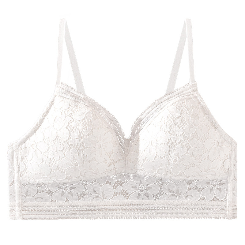 歌力诺无钢圈薄款白色蕾丝法式文胸 歌力诺文胸