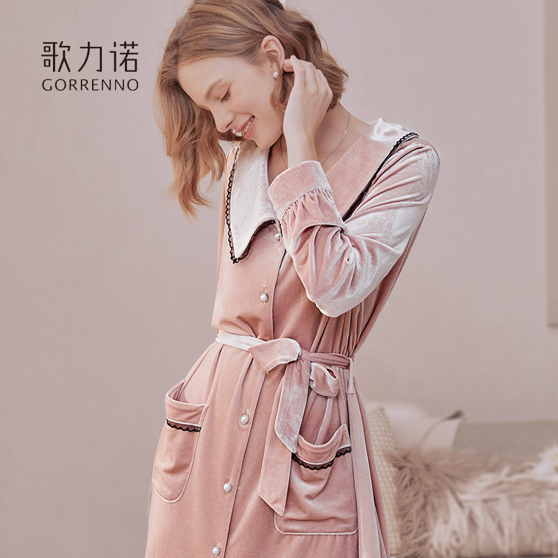 睡袍女款秋冬季长款睡裙珊瑚绒性感睡衣金丝绒家居服丝绒外袍浴袍,淘宝优惠券,粉丝福利购,淘宝优惠卷