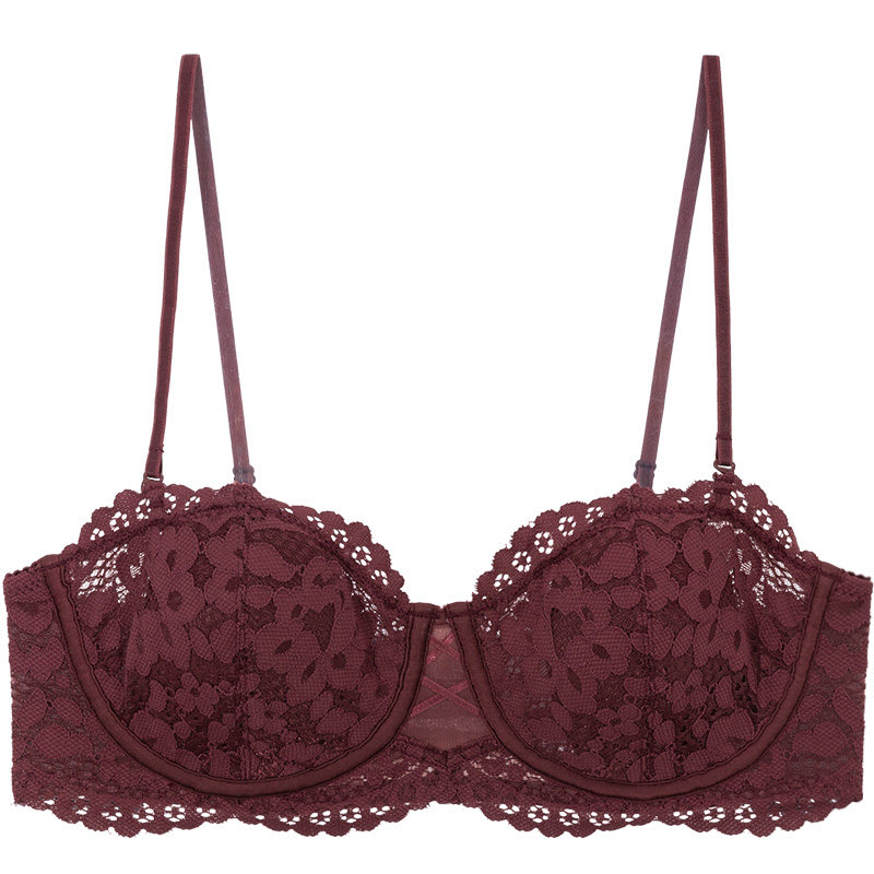 红色女兔耳朵性感超薄法式半杯内衣 歌力诺文胸