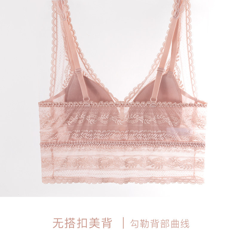 歌力诺薄款法式黑色蕾丝无钢圈内衣 歌力诺文胸