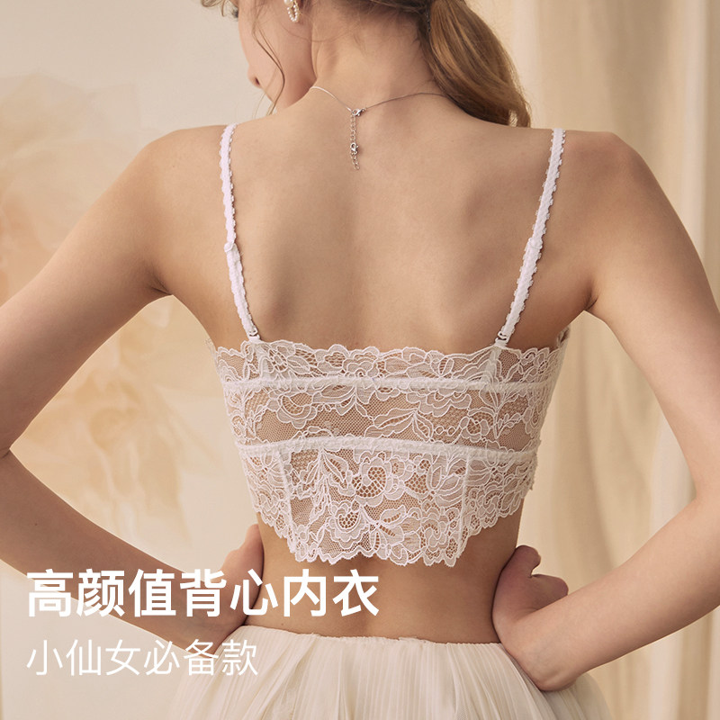女性感内搭文胸罩聚拢白色蕾丝裹胸 歌力诺文胸