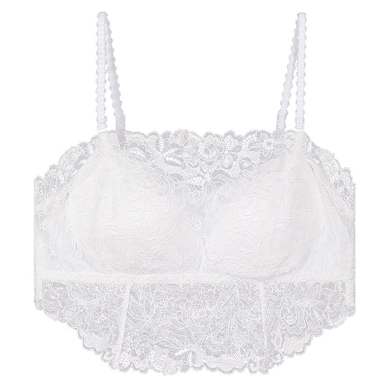 女性感内搭文胸罩聚拢白色蕾丝裹胸 歌力诺文胸