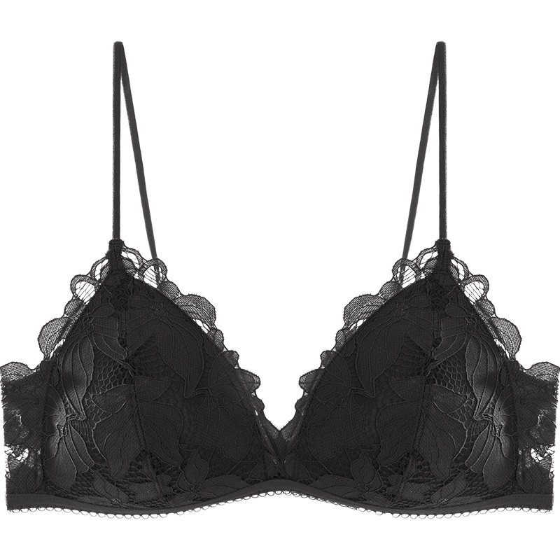 小胸聚拢无钢圈薄款白色法式内衣 歌力诺文胸