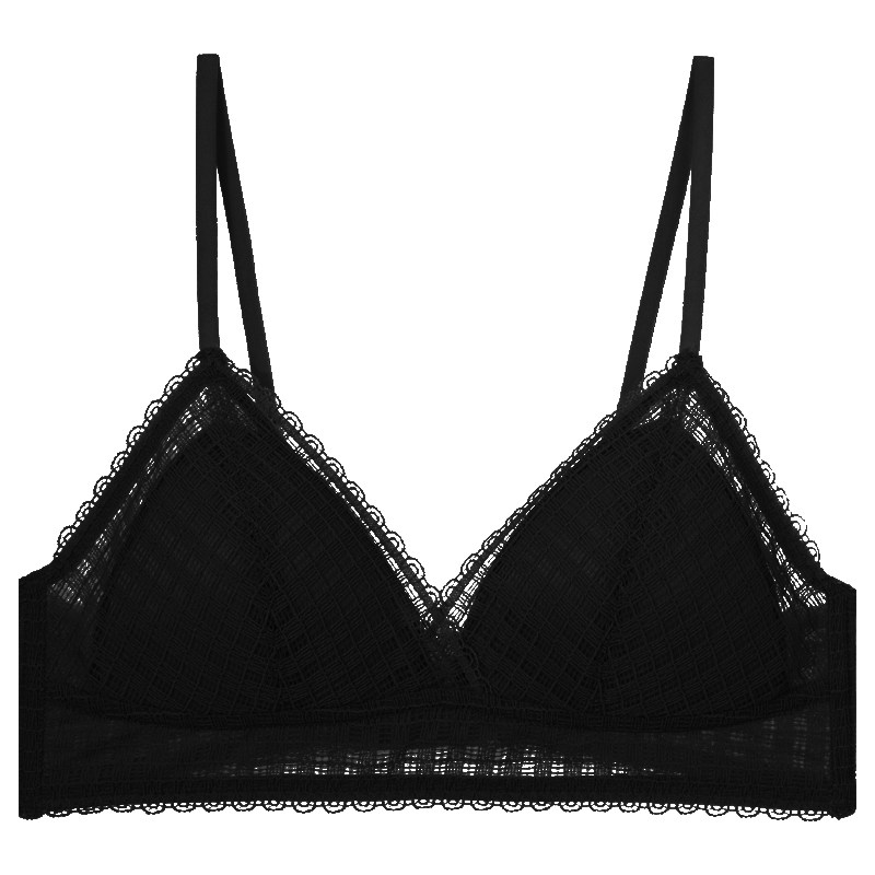 歌力诺超薄款女黑色法式三角杯内衣 歌力诺文胸