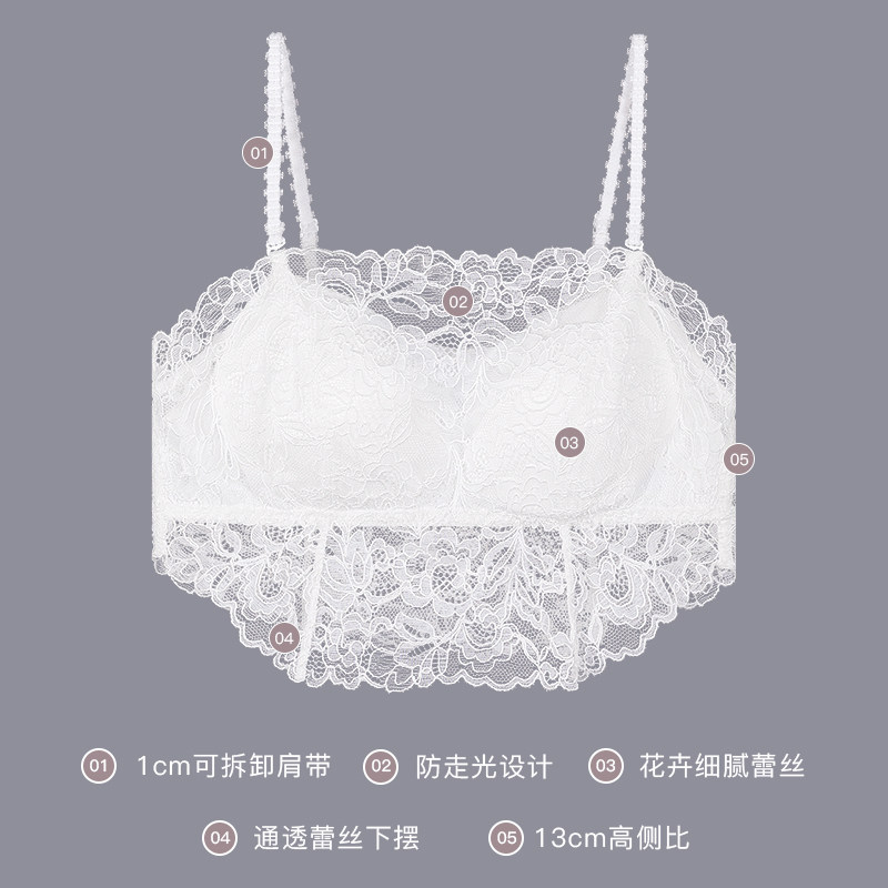 女性感内搭文胸罩聚拢白色蕾丝裹胸 歌力诺文胸