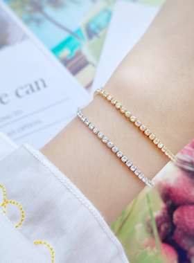 厂价时尚镶锆石排钻链迷你可调节