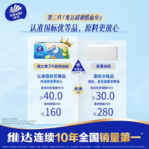 【6包提装】维达慵懒假日抽纸超韧300张大包家用实惠装纸巾餐巾纸 - 图2