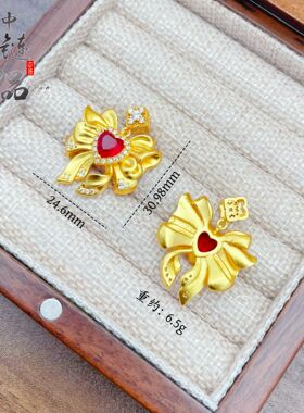 黄铜沙金古法爱心蝴蝶女首饰高级