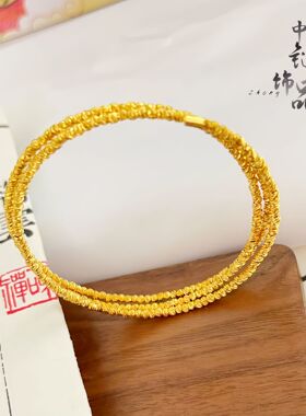 黄铜沙金爆闪名媛富婆女首饰高级