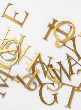 home北欧黄铜ins风数字定制墙贴