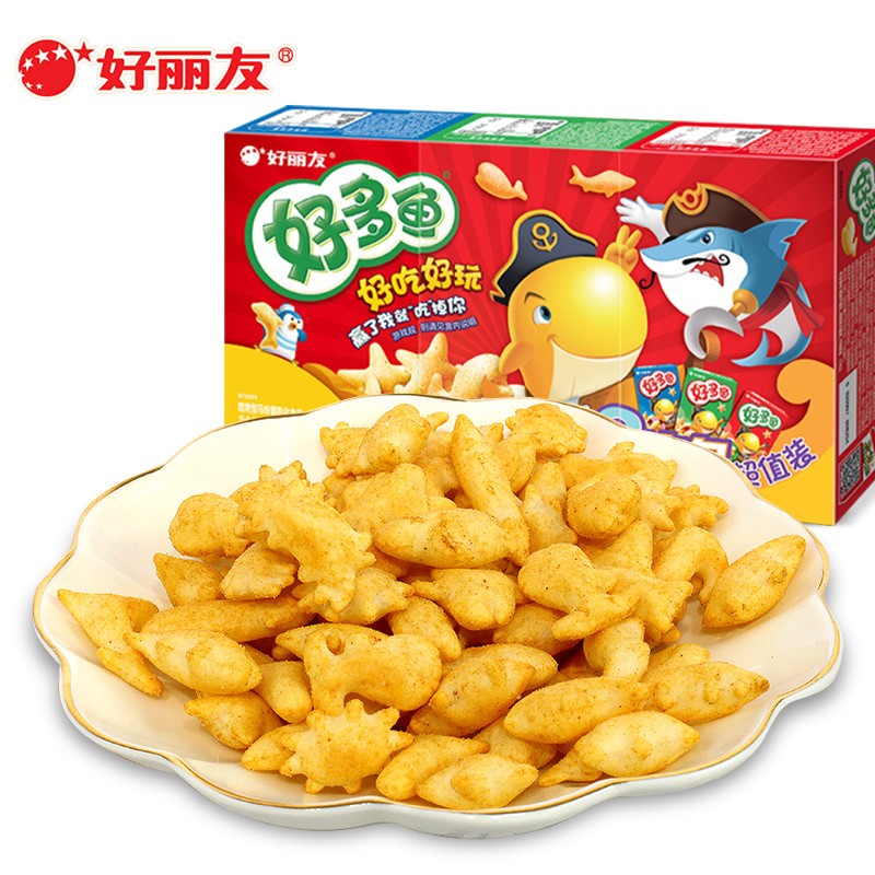 好丽友好多鱼33g*5盒零食整箱饼干小朋友休闲零食小吃混搭口味-图0