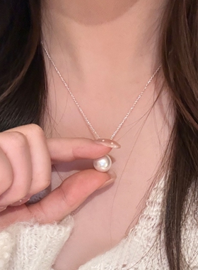 闪钻仿珍珠吊坠项链锁骨链