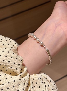 S925纯银拼接半镯手链女款手串