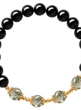 田曦薇同款黑曜石绿幽灵手