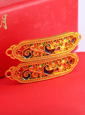 沙金凤凰来仪镂空手牌配件手链手串精致镶嵌滴油珐琅挂坠配饰品女