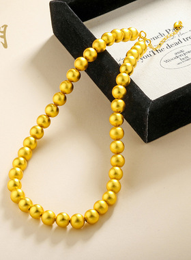 沙金大珠子项链佛珠串转运珠链子空心质感久不掉色手链项链配饰品