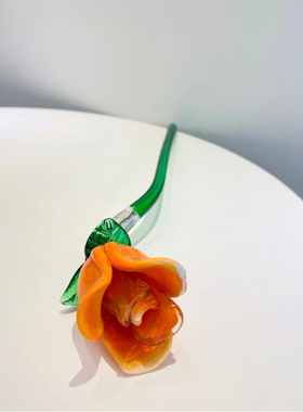 花朵彩色玻璃孤品复古