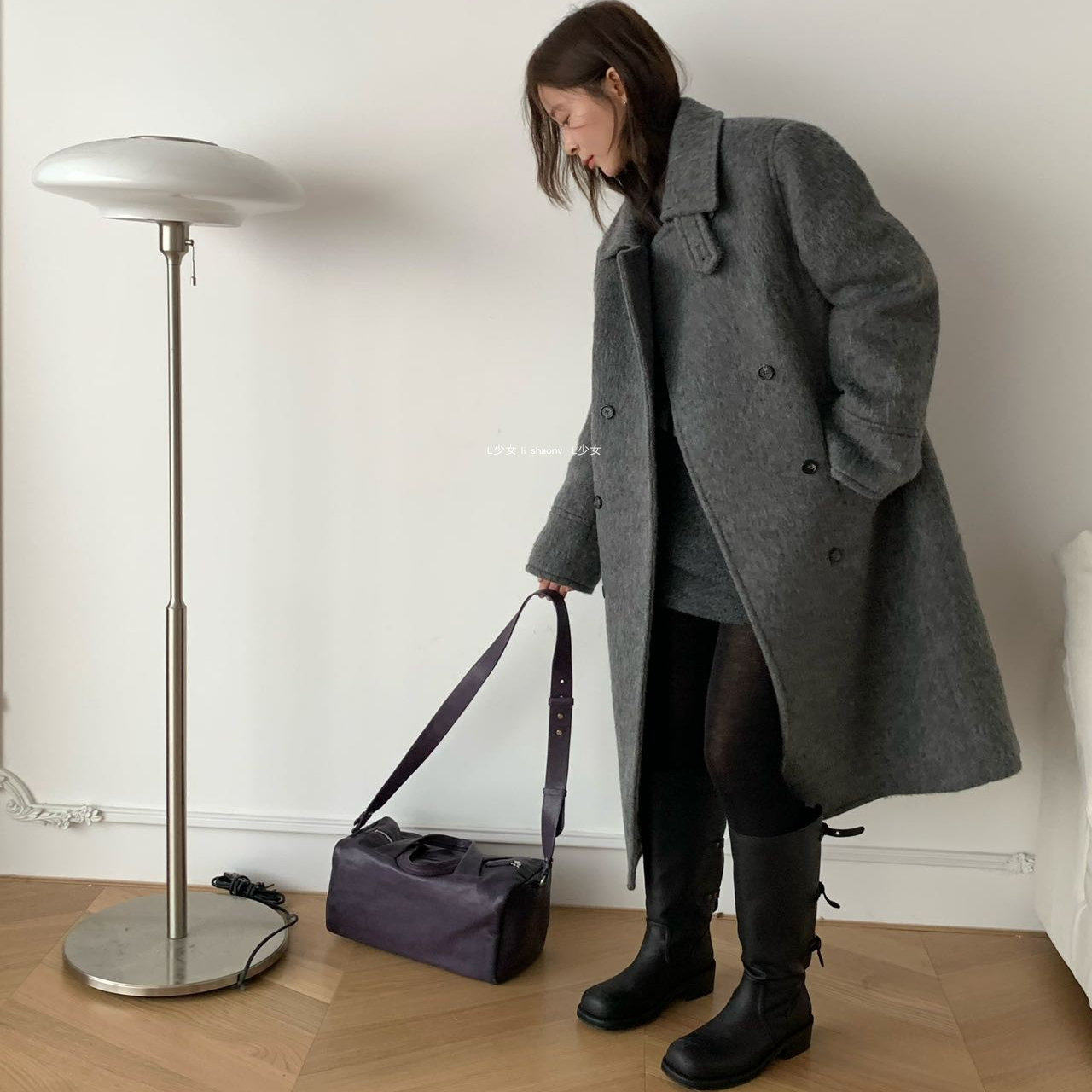 L少女 waitmore秋冬夹棉羊毛呢子大衣女高级感中长款外套625225,淘宝优惠券,粉丝福利购,淘宝优惠卷