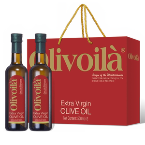 欧丽薇兰特级初榨橄榄油红标500ml*2礼盒官方正品食用油送礼家用