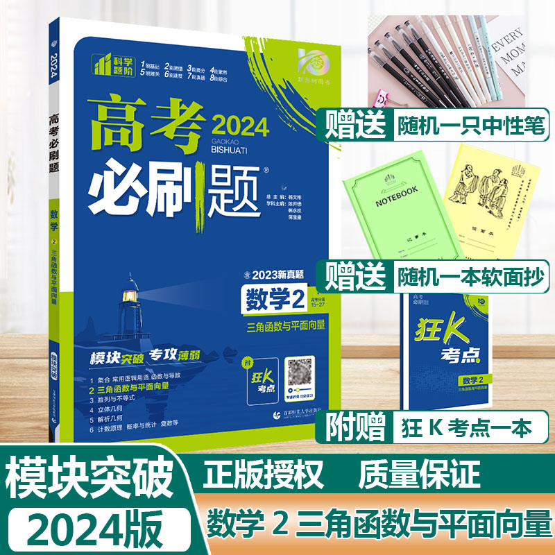 2024高考必刷题数学1集合常用逻辑用语函数与导数2三角函数与平面向量3数列与不等式4立体几何5解析几何6计数原理概率与统计复数 - 图2