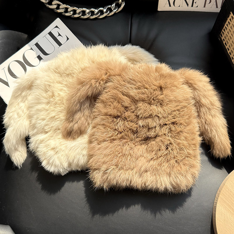 兔毛帽子可爱兔耳朵毛毛帽子保暖防寒帽显脸小护耳帽包头帽毛线帽,淘宝优惠券,粉丝福利购,淘宝优惠卷