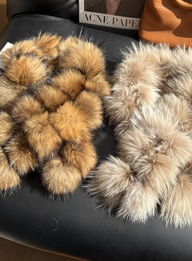 貉子毛围巾加厚护颈围脖皮草毛领