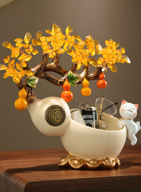 新中式葫芦发财树摆件新居礼品