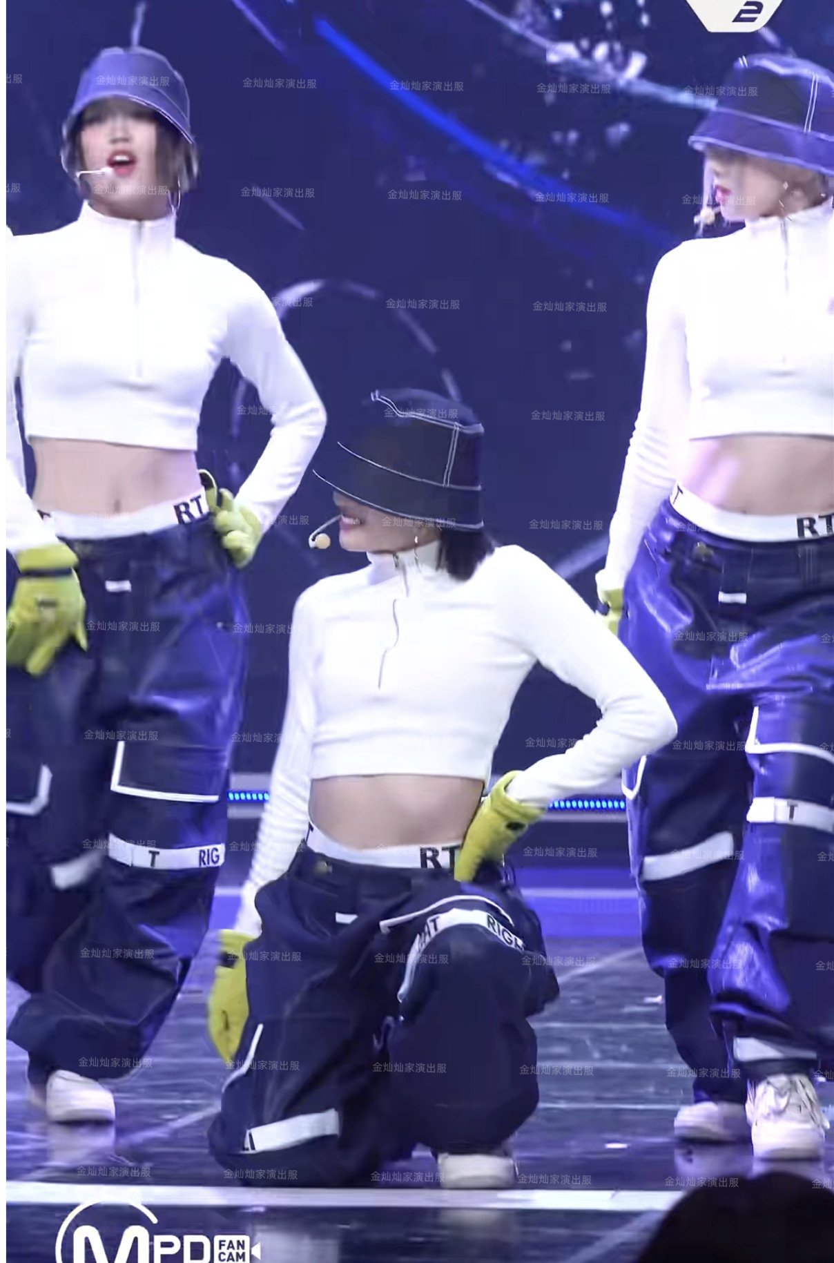 韩国女团XG同款爵士舞JAZZ街舞台hiphop表演出服套装kpop长裤露脐-图2