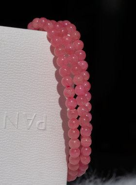 天然阿根廷红纹石多圈手链