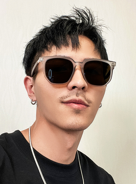 韩版潮男多边形偏光墨镜大脸高级