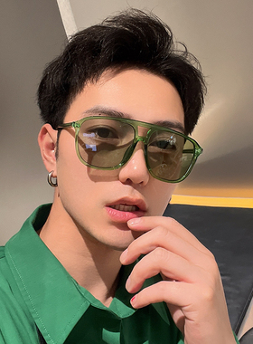 G同款绿色男女同款复古防晒墨镜