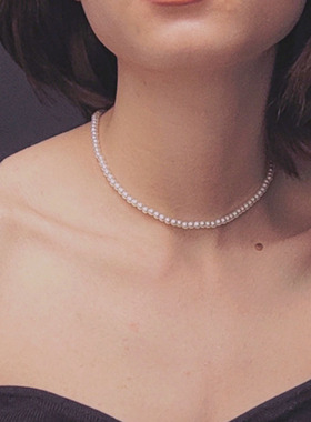 80年代港风珍珠项链复古流行饰品