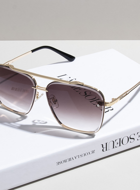 2025年新款透明蓝色太阳镜男士复古双梁开车墨镜出游旅行防紫外线