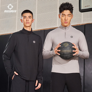 准者运动速干长袖薄绒透气跑步T恤