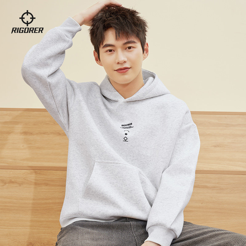 准者重磅420G连帽多彩卫衣男冬季新款宽松运动休闲女硬挺女套头衫