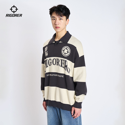 准者条纹毛衣宽松针织衫