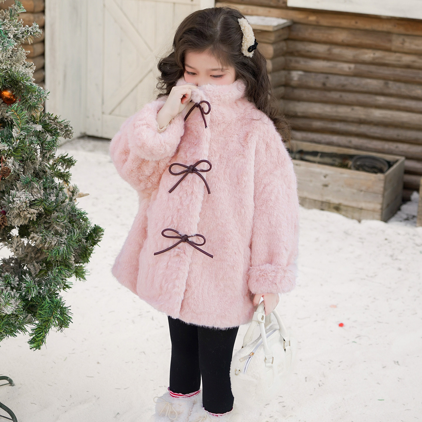 女童冬装毛毛外套2025冬季新款皮毛一体儿童女孩洋气宝宝加厚棉衣,淘宝优惠券,粉丝福利购,淘宝优惠卷