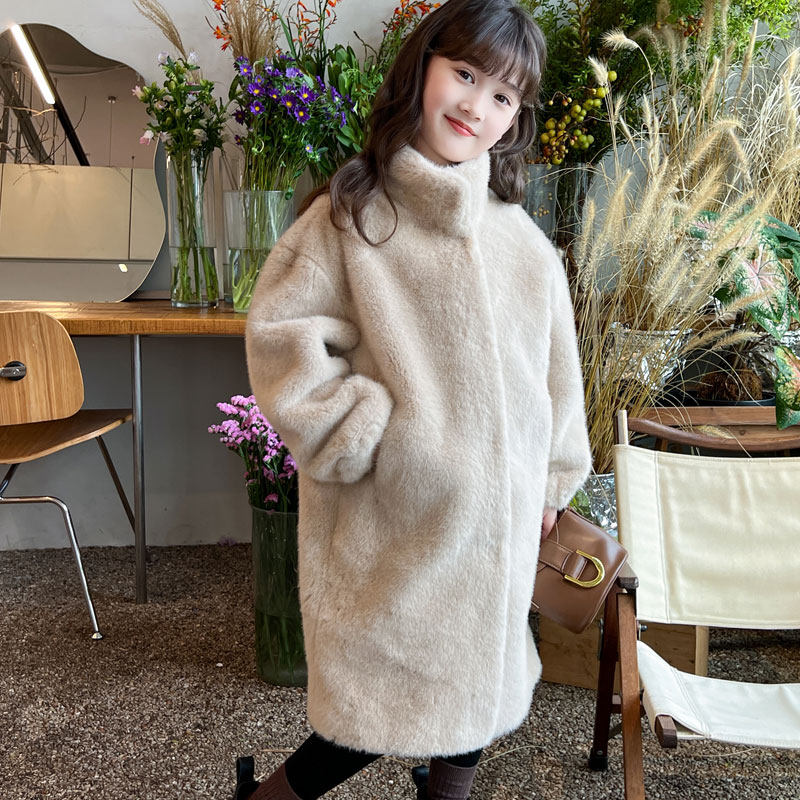 女童长款仿皮草大衣毛绒外套加厚保暖皮毛一体儿童毛毛大衣水貂绒,淘宝优惠券,粉丝福利购,淘宝优惠卷