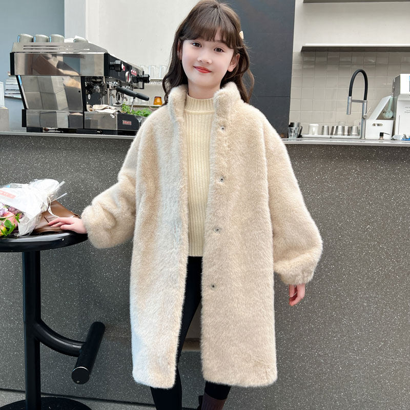 女童长款仿皮草大衣毛绒外套加厚保暖皮毛一体儿童毛毛大衣水貂绒,淘宝优惠券,粉丝福利购,淘宝优惠卷
