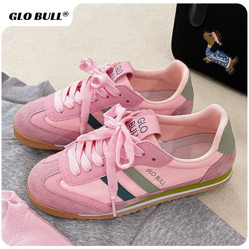 GLO BULL粉色德训鞋女2025新款春秋潮流休闲平底运动鞋阿甘鞋女款,淘宝优惠券,粉丝福利购,淘宝优惠卷