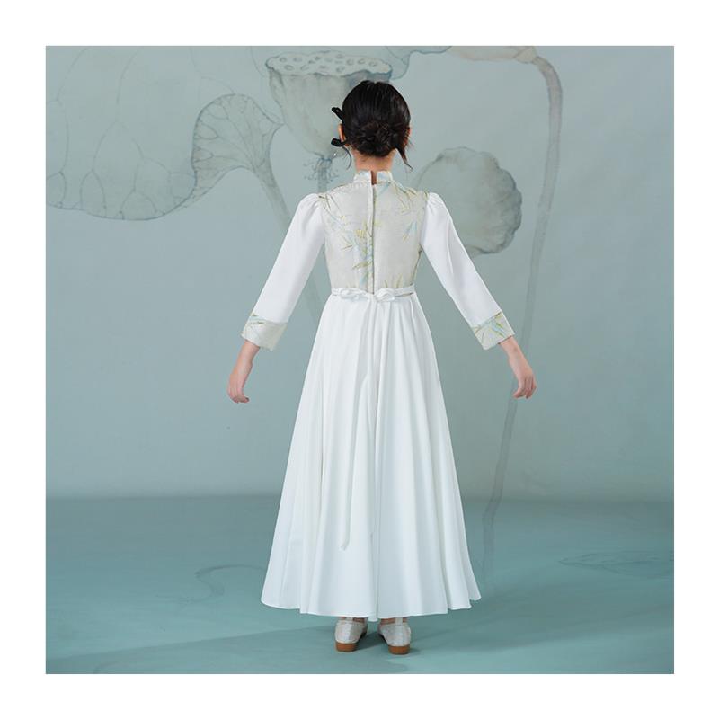 。儿童中式演出服小学生诗歌朗诵爱国演讲比赛服装合唱主持礼服女 - 图3