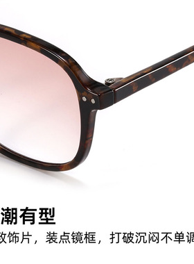 新款复古网红潮款TR板材太阳镜女高级感素颜风可配近视有度数墨镜