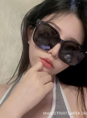 大号墨镜女一竖米钉款太阳镜韩版大脸显瘦防紫外线ins圆脸网红同