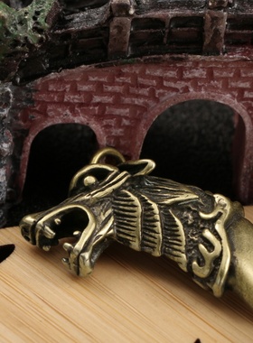复古黄铜狼牙吊坠，创意金属工艺