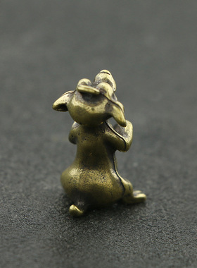 黄铜小狗铜器：萌守财钥匙扣