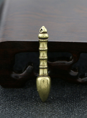 古黄铜雕刻文昌笔吊坠DIY装饰复